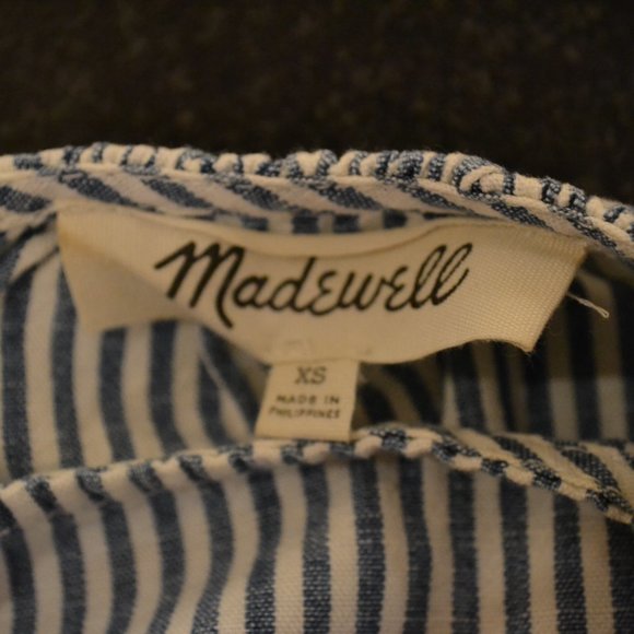 Madewell Size XS Blue and White Striped Long Sleeve - Picture 4 of 4